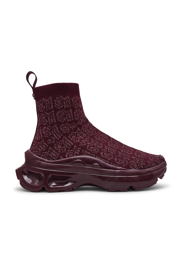 Pantofi sport slip on high-cut din plasa tricotata Master - Rosu inchis