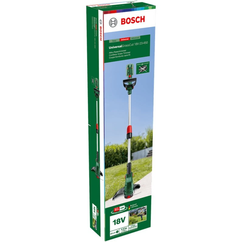 Bosch Powertools cordless grass trimmer UNIVERSAL GRASSCUT 18V-23-450 solo, 18Volt (green/black, without battery and charger, POWER FOR ALL ALLIANCE)