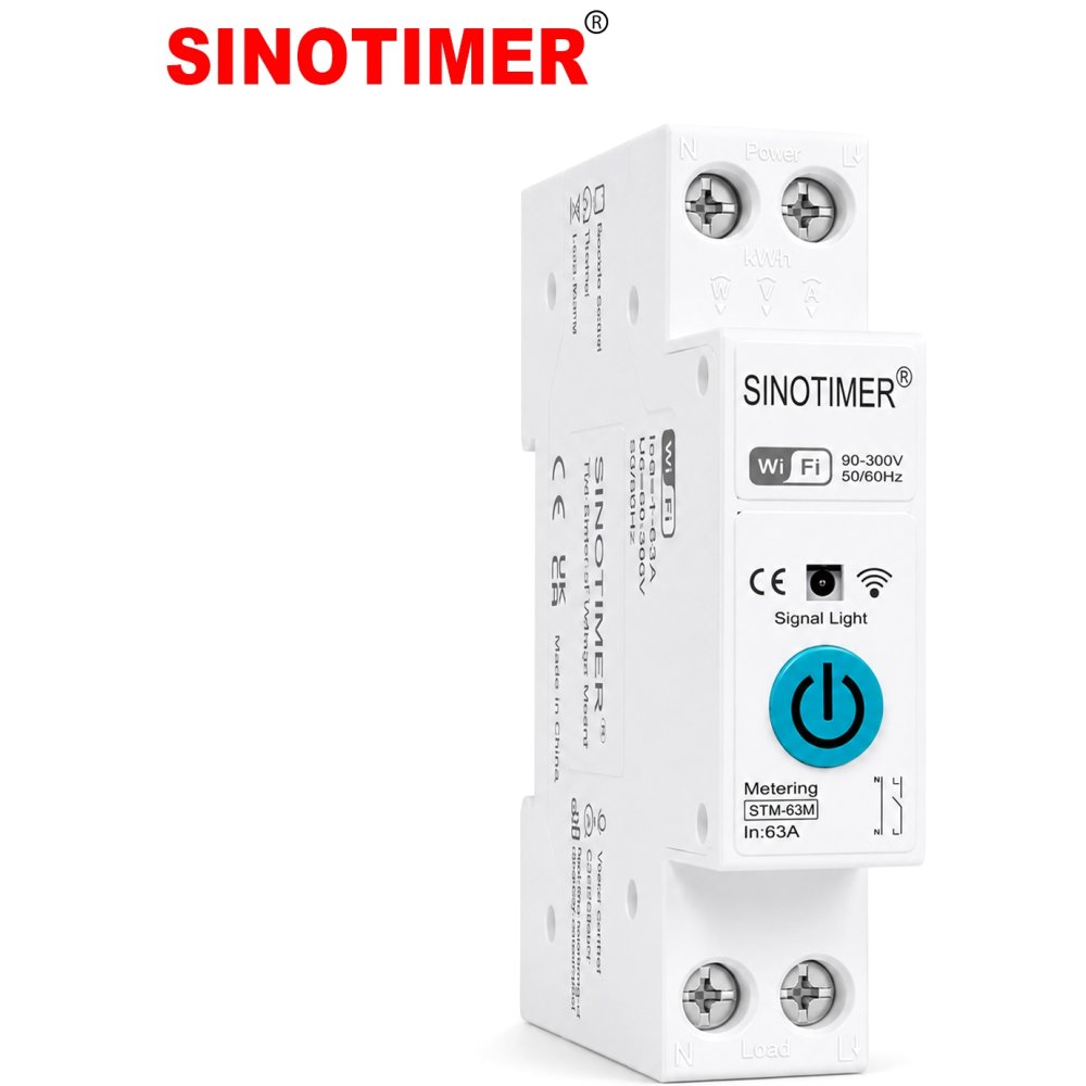 Oferte la Intrerupator inteligent WiFi Sinotimer STM-63M, 63A, monitorizare consum energie, protectie supratensiune/subtensiune, Smart