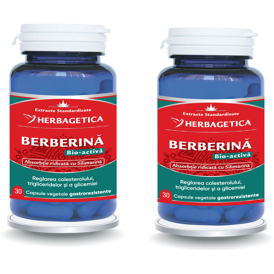 Pachet Berberina Bio-Activa 30cps+30cps (-50% reducere la al doilea produs)