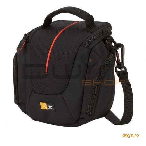 Carcasa camera video compacta Case Logic, buzunar frontal, buzunare laterale, curea detasabila, poli