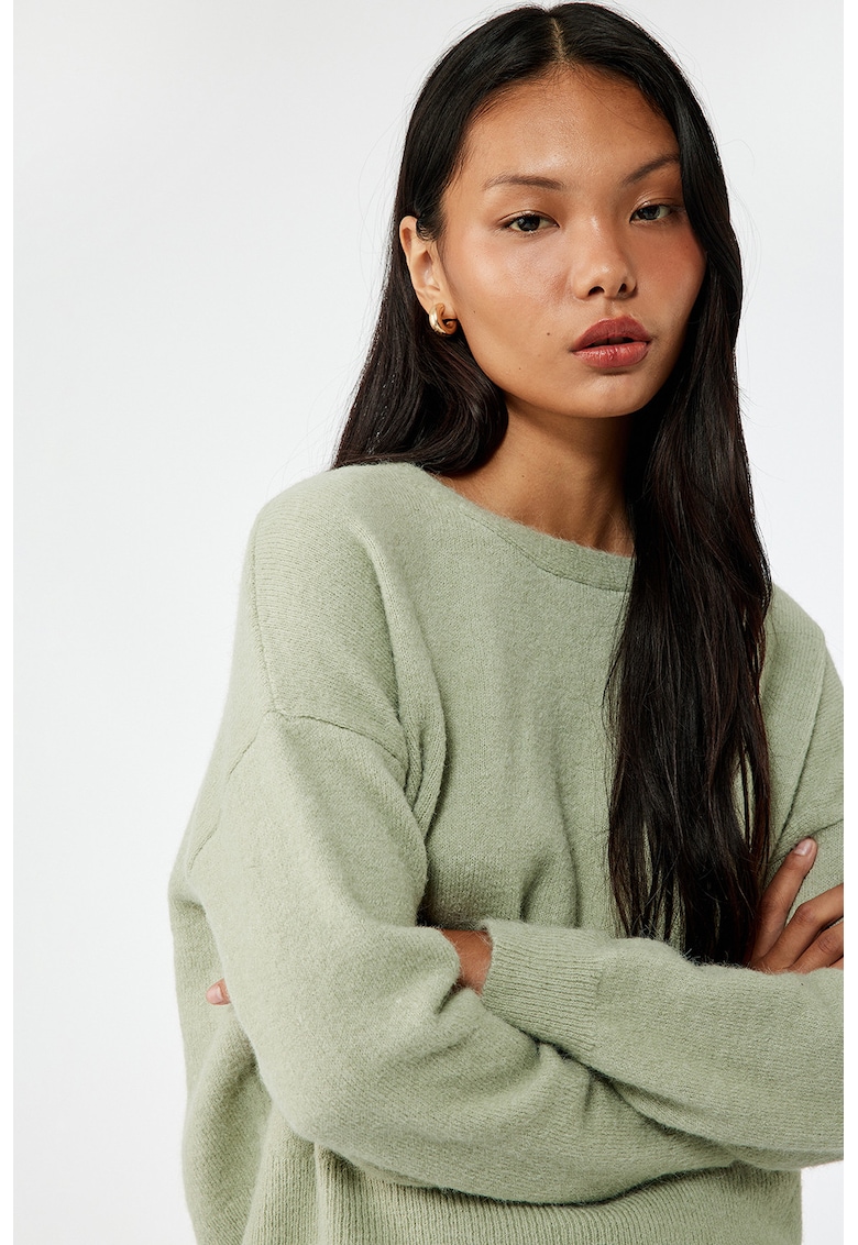 Pulover lejer crop - Verde pal