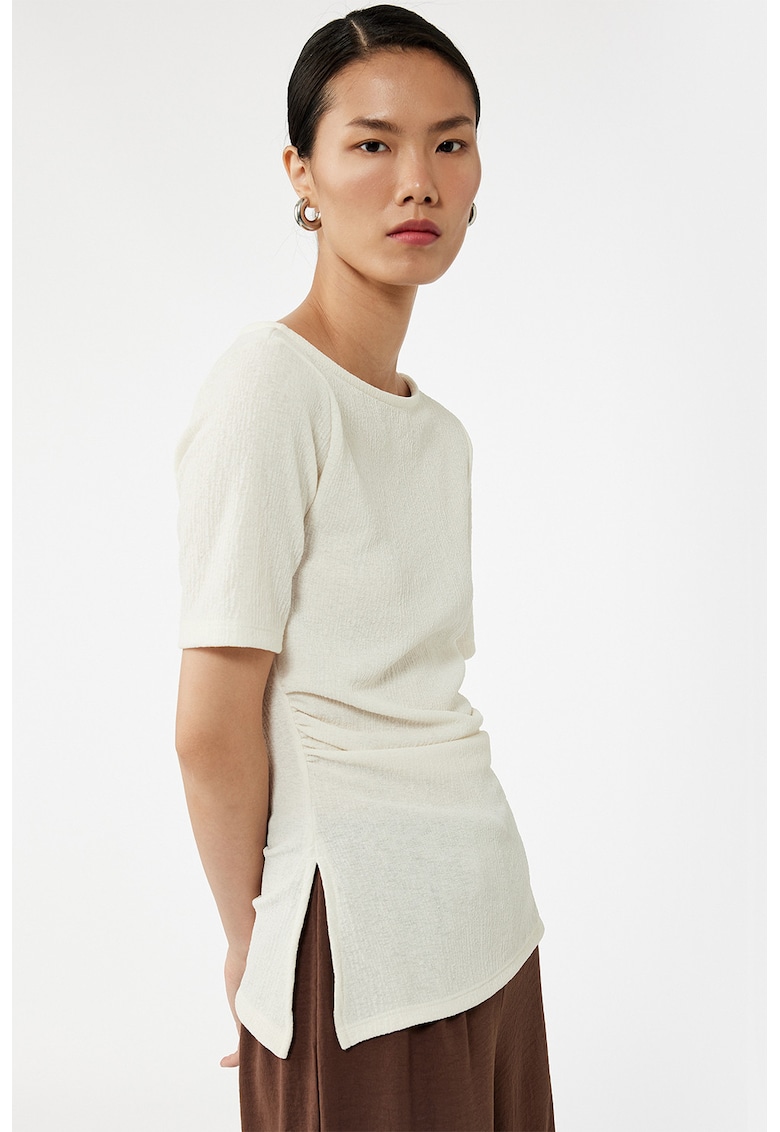 Tricou slim-fit uni - Bej deschis