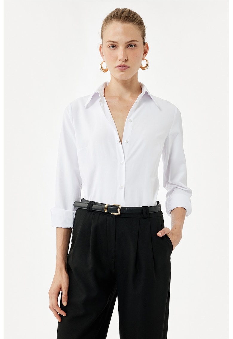 Camasa regular-fit cu maneci lungi - Alb optic