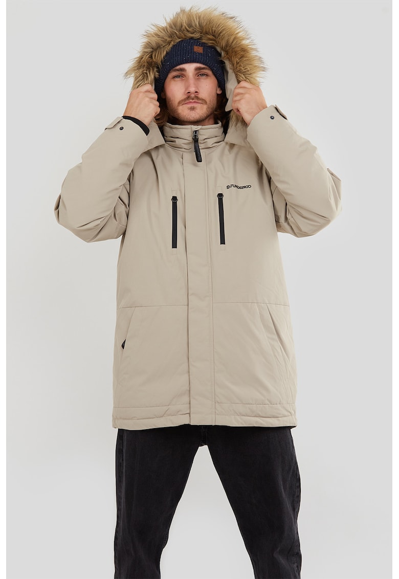 Parka impermeabila cu garnitura din blana sintetica Spirit - Gri deschis