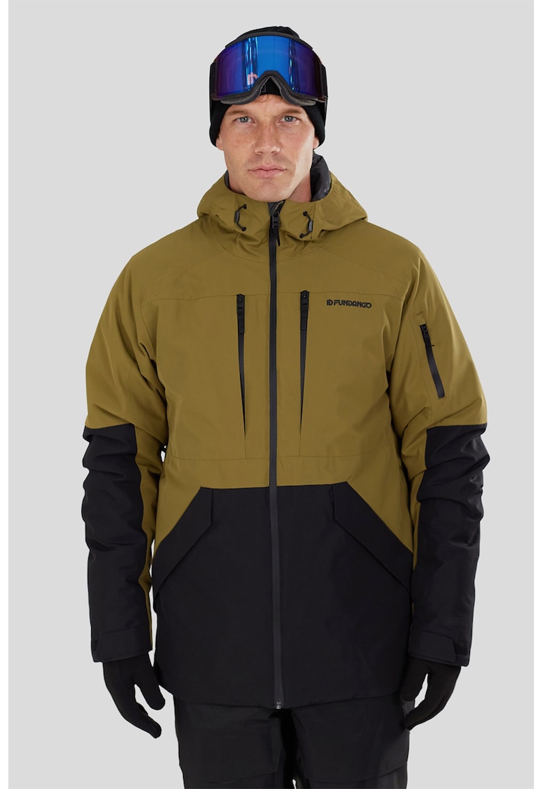 Geaca cu aspect contrastant pentru ski Baily Allmountain - Negru stins/Verde fistic