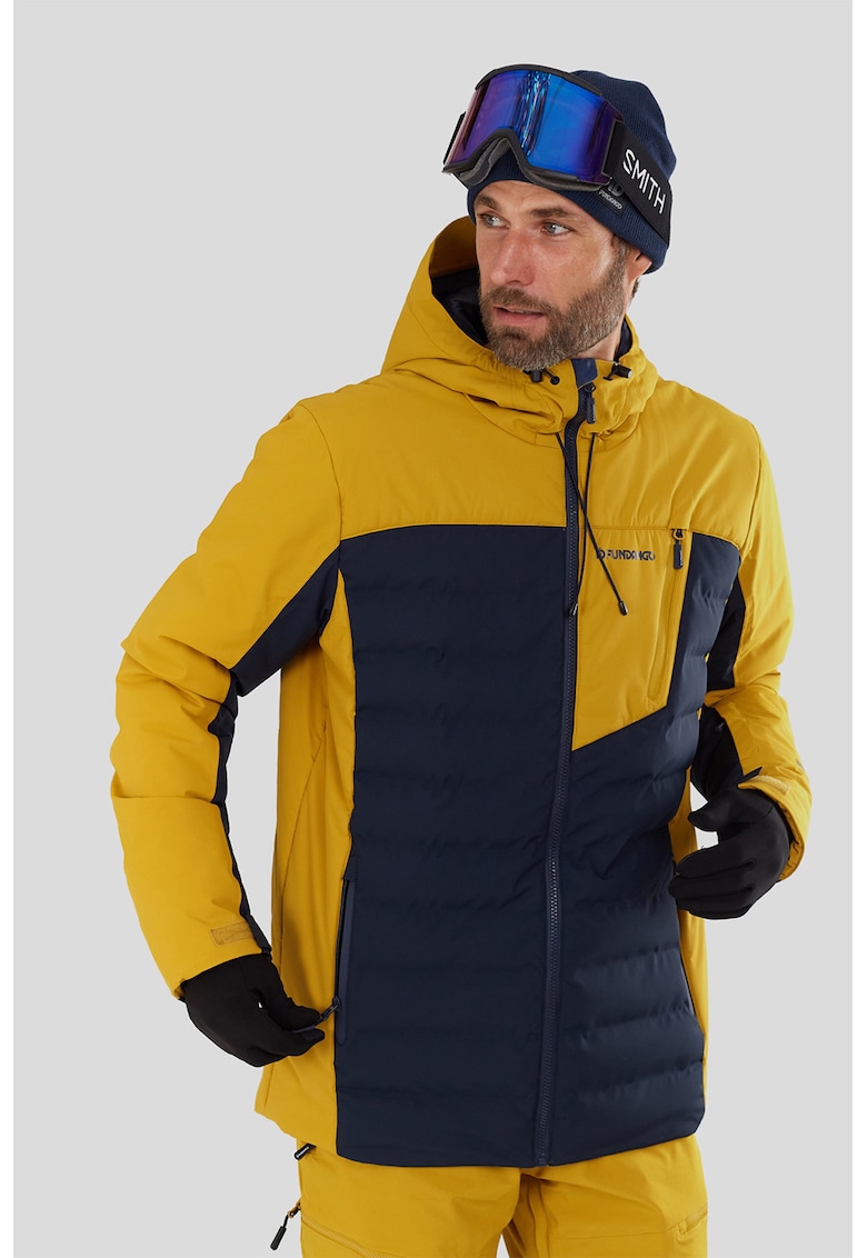 Geaca cu aspect contrastant pentru ski Fairfield - Galben sofran/Bleumarin
