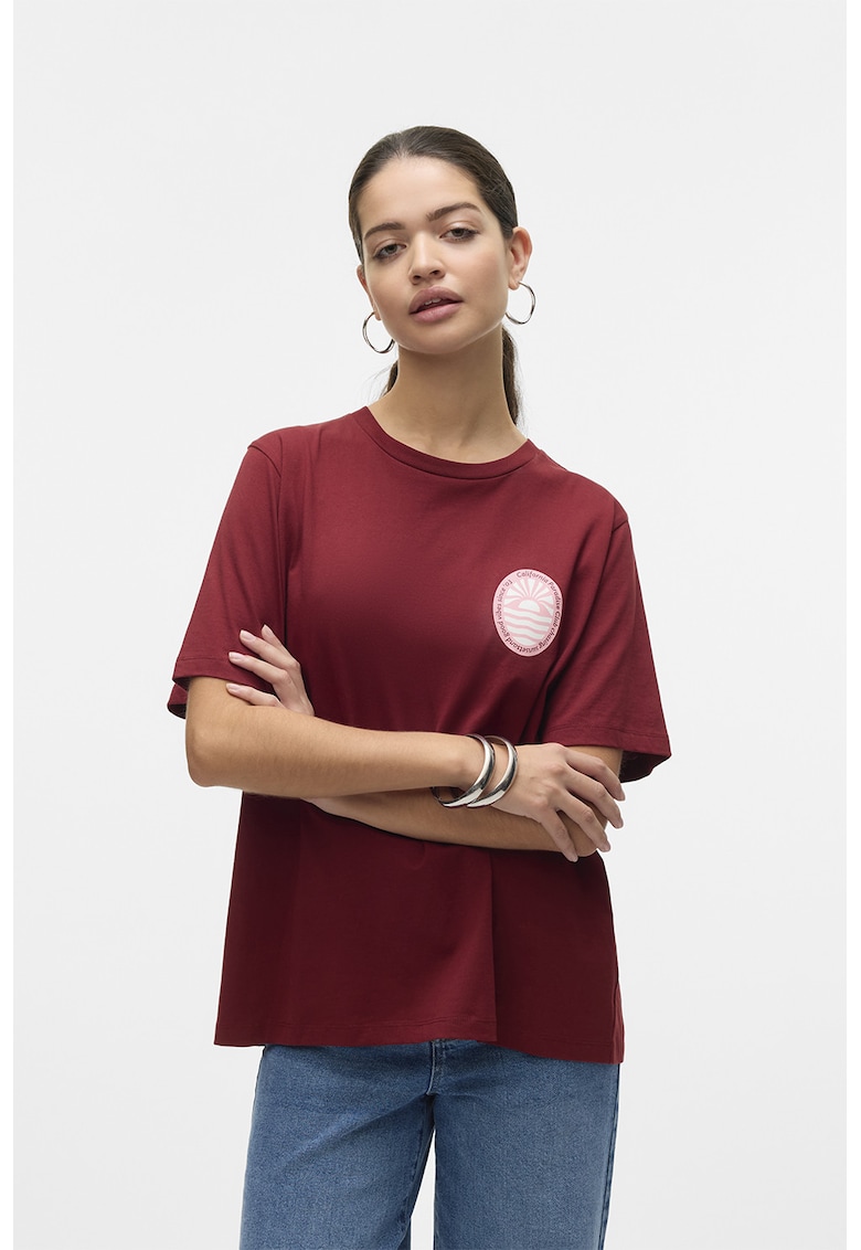 Tricou lejer din bumbac organic - Visiniu