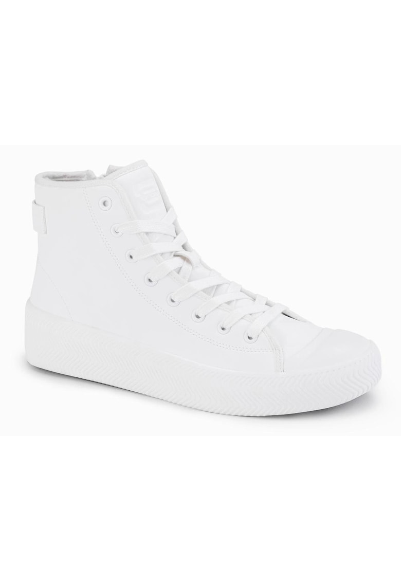Pantofi sport inalti cu fermoar  OM-FOTH-0184 - Alb