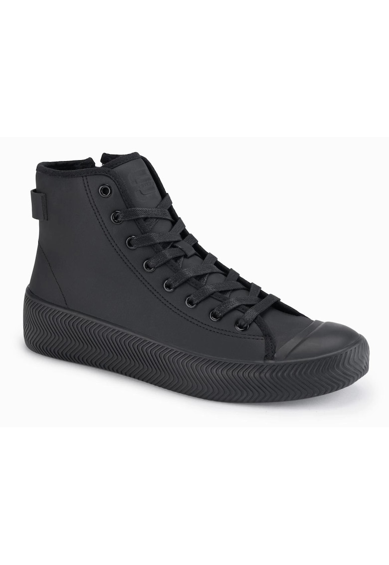Pantofi sport inalti cu fermoar  OM-FOTH-0184 - Negru