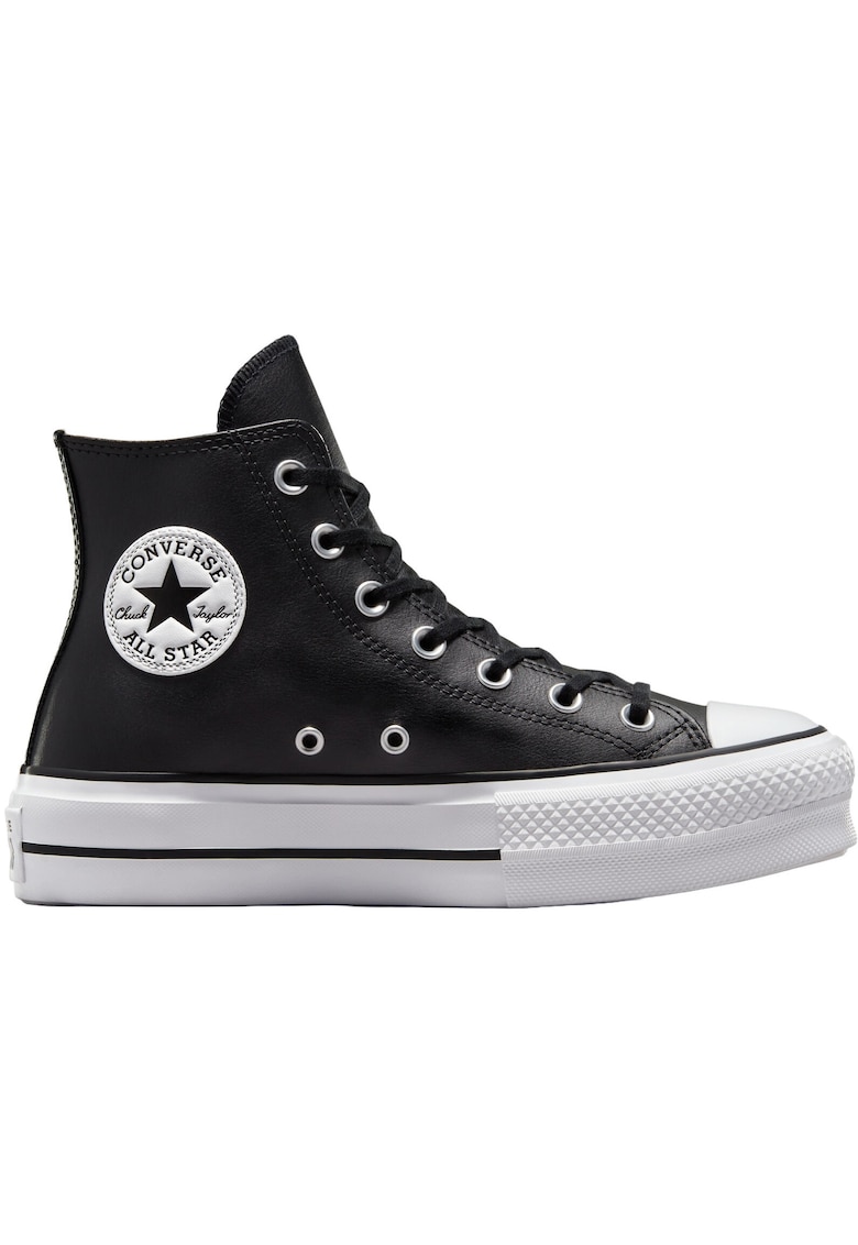 Pantofi sport femei cu platforma  Chuck Taylor All Star Lift Leather High Top 561675C19286 - Negru