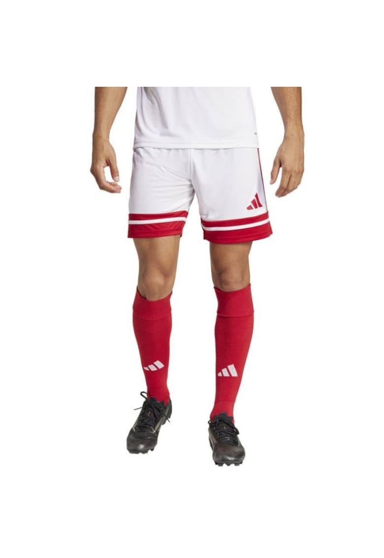 Pantaloni scurti sport barbati  Squadra - poliester - alb/rosu
