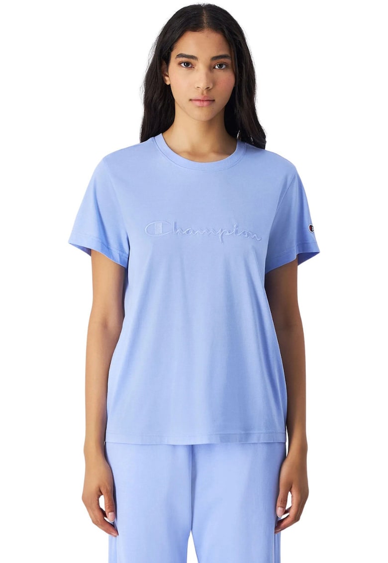 Tricou dama  albastru deschis - croiala slim - material 100% bumbac
