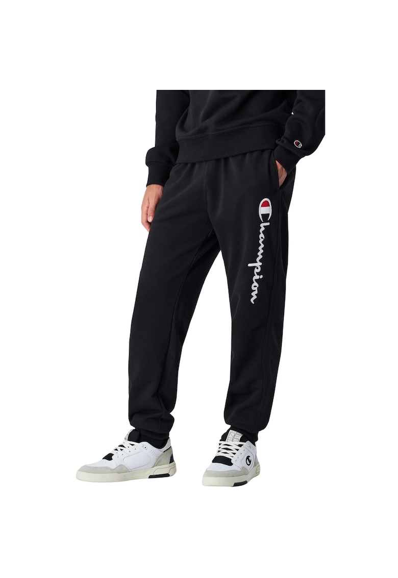 Pantaloni sport barbati  negri - material respirabil - croiala conica