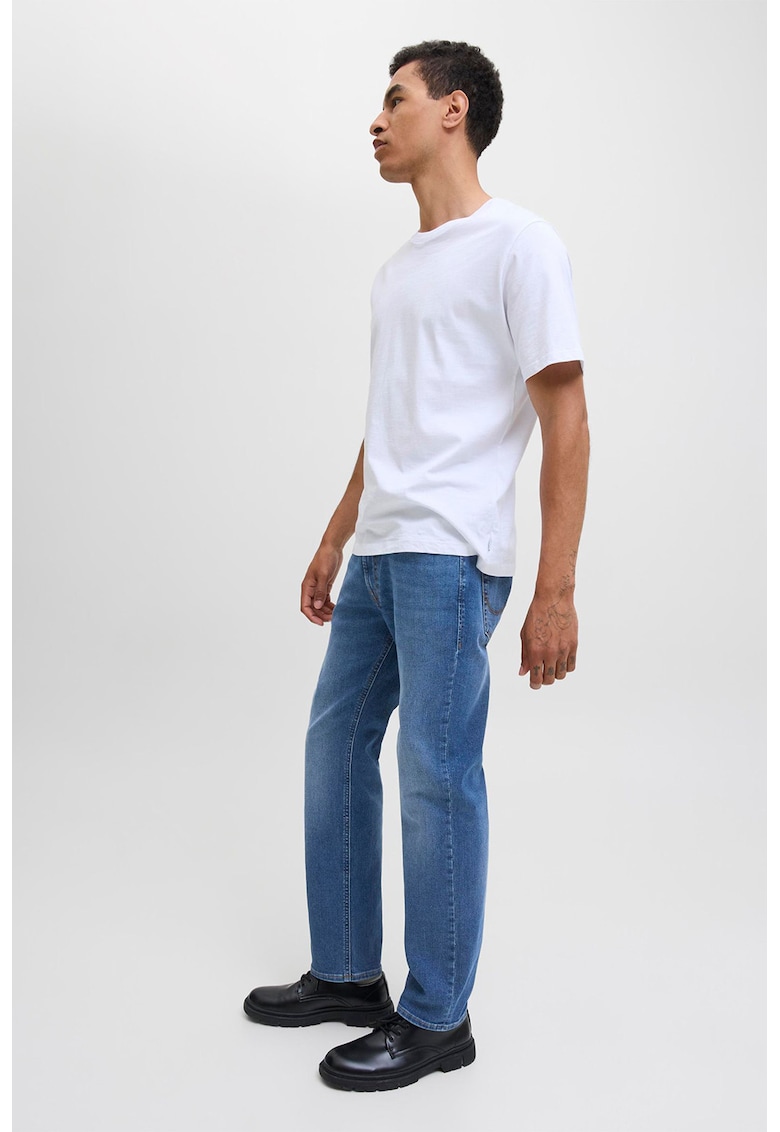 Blugi regular fit cu talie medie - Albastru