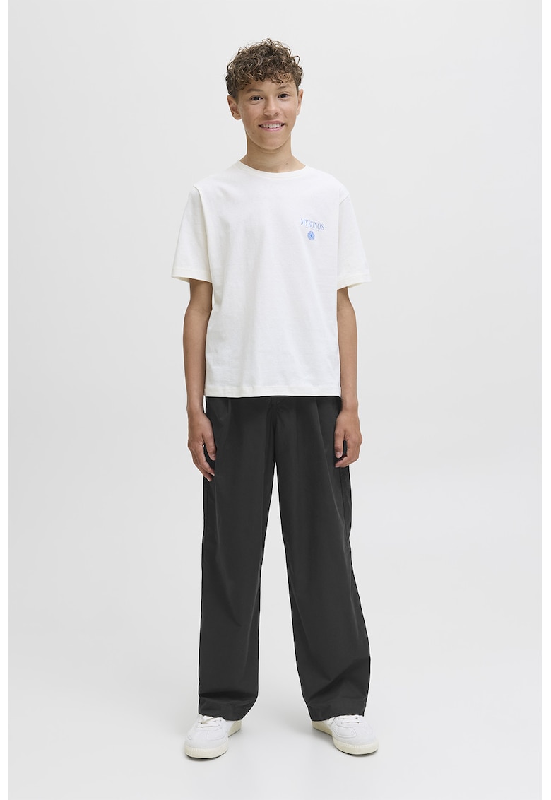 Pantaloni de bumbac cu croiala lejera - Negru stins