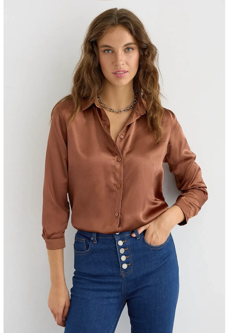 Camasa clasica dama -  satin - maro
