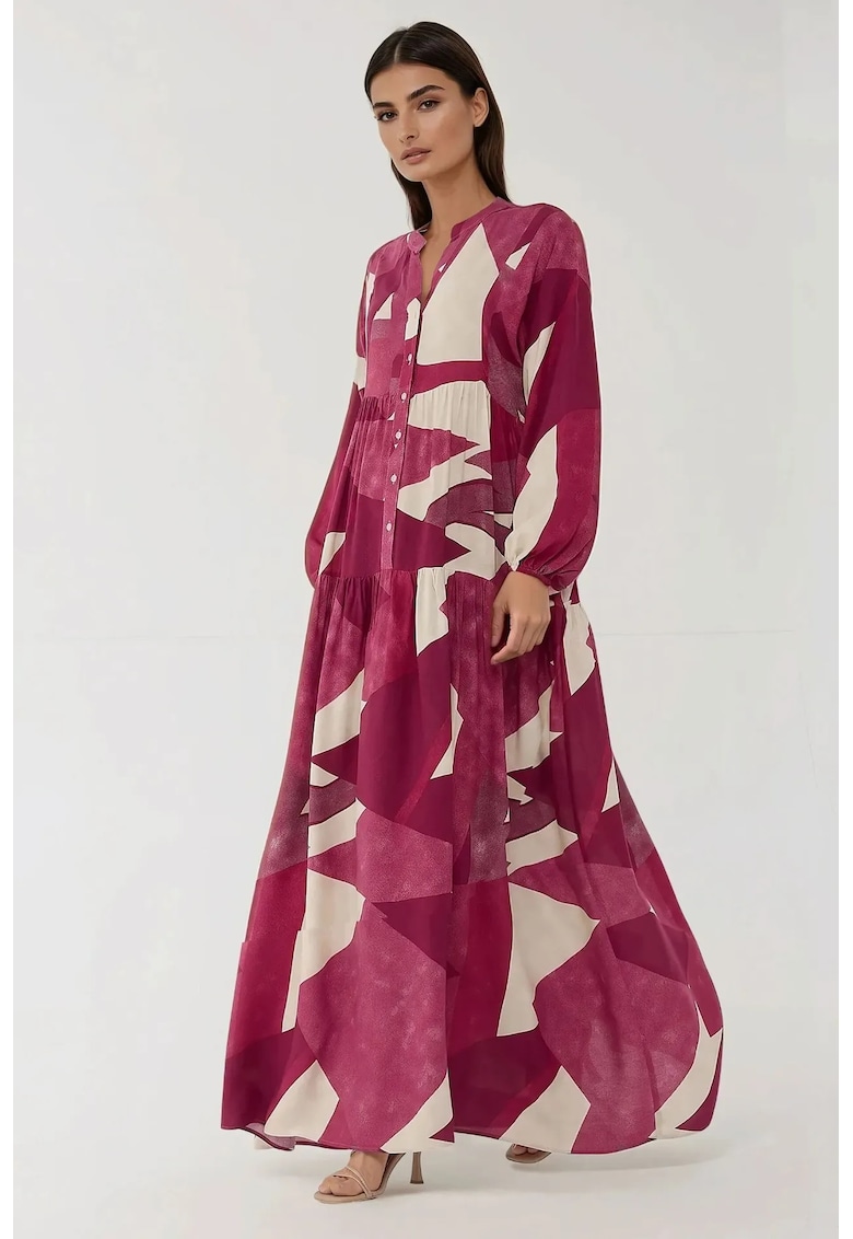 Rochie maxi -  rosu - viscoza