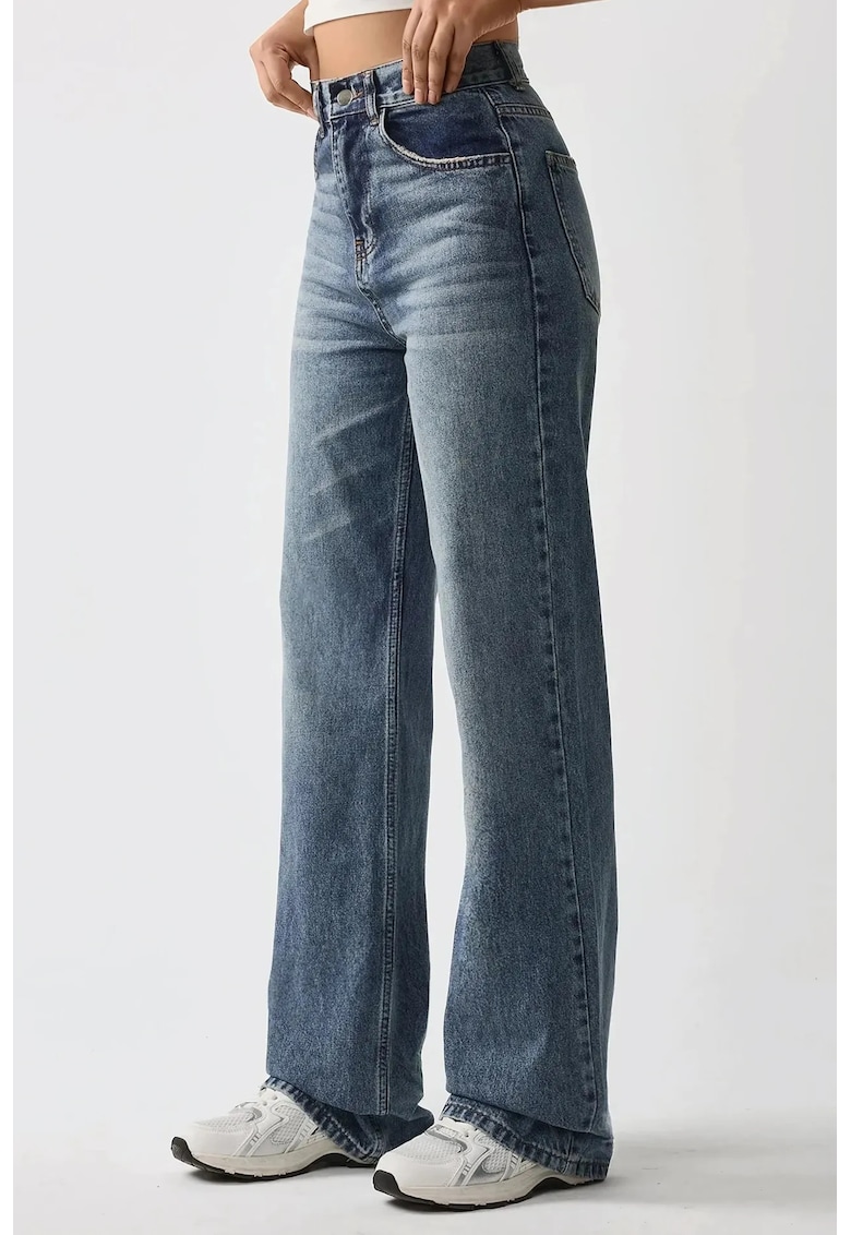 Blugi dama  drepti - talie normala - denim - albastri - M