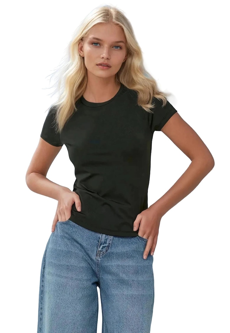 Tricou dama  slim fit - bumbac - negru