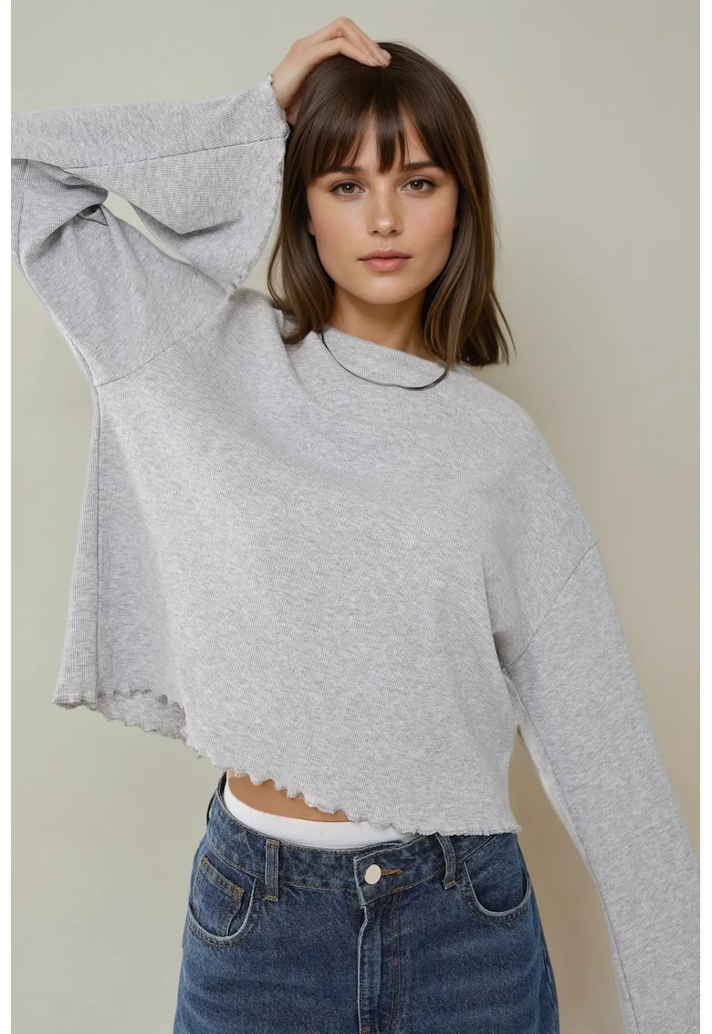 Bluza dama  bumbac/elastan - gri