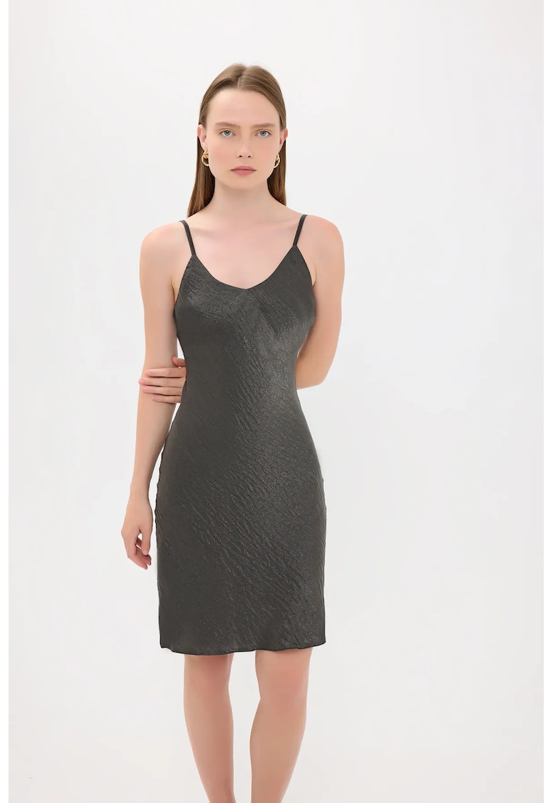 Rochie mini  fara maneci - linie A - satin