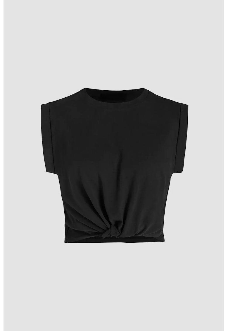 Tricou dama  decolteu rotund - bumbac - negru