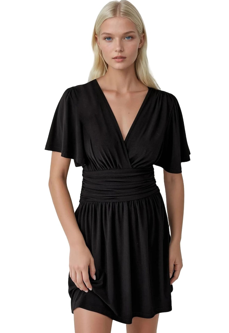Rochie mini -  Negru - Jerseu