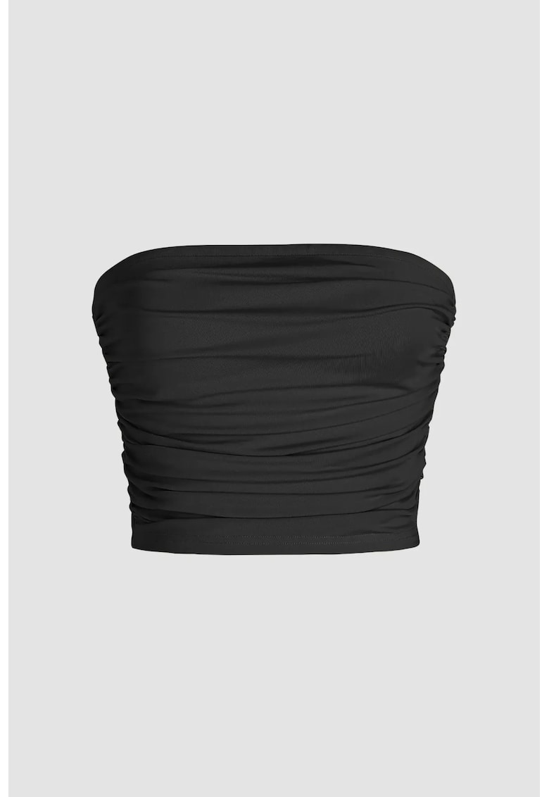 Top scurt  poliester - Negru