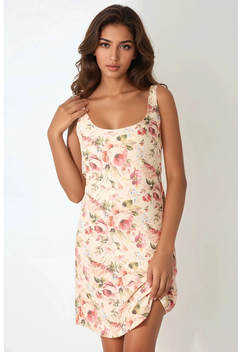 Rochie mini -  mulata - cu imprimeu - multicolor - textil