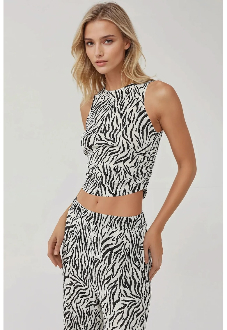 Top dama -  slim fit - imprimeu zebra - multicolor - tricot