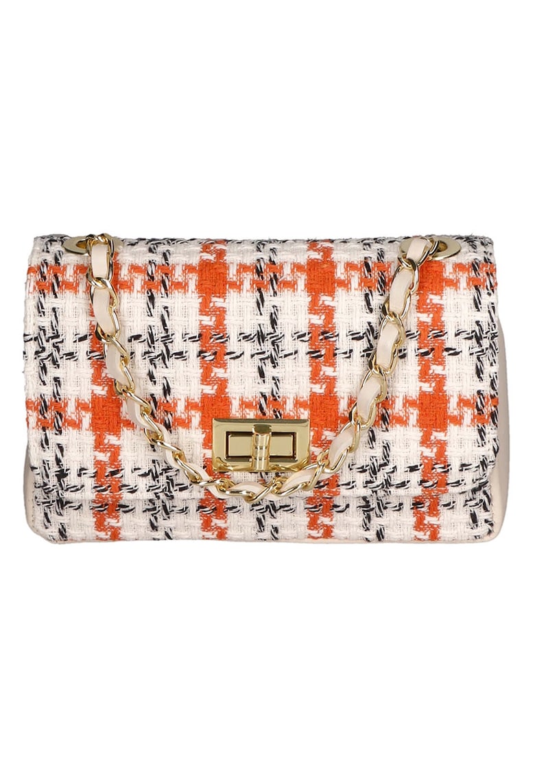 Geanta crossbody cu bareta convertibila - Portocaliu