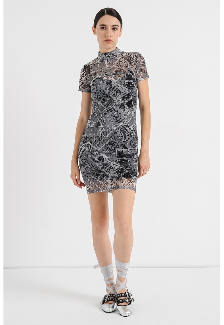 Rochie bodycon cu imprimeu - Gri inchis