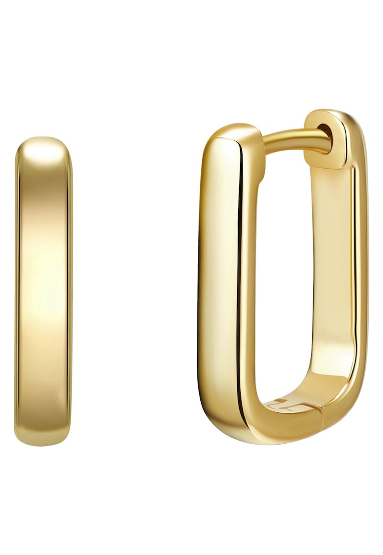 Cercei patrati placati cu aur de 14K - Auriu/Galben