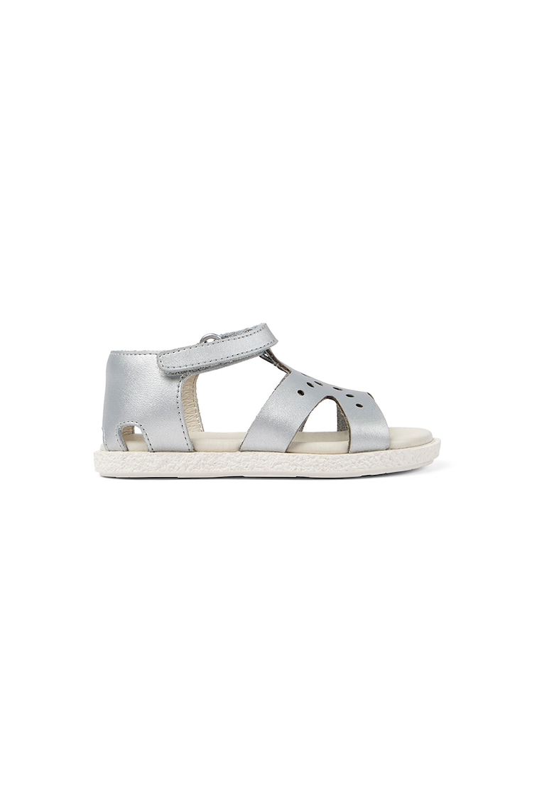 Sandale de piele cu velcro - Argintiu