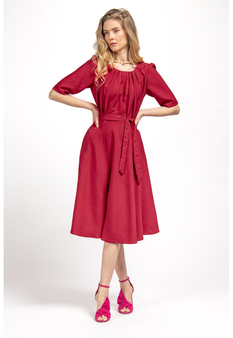 Rochie midi evazata Sakia - Rosu