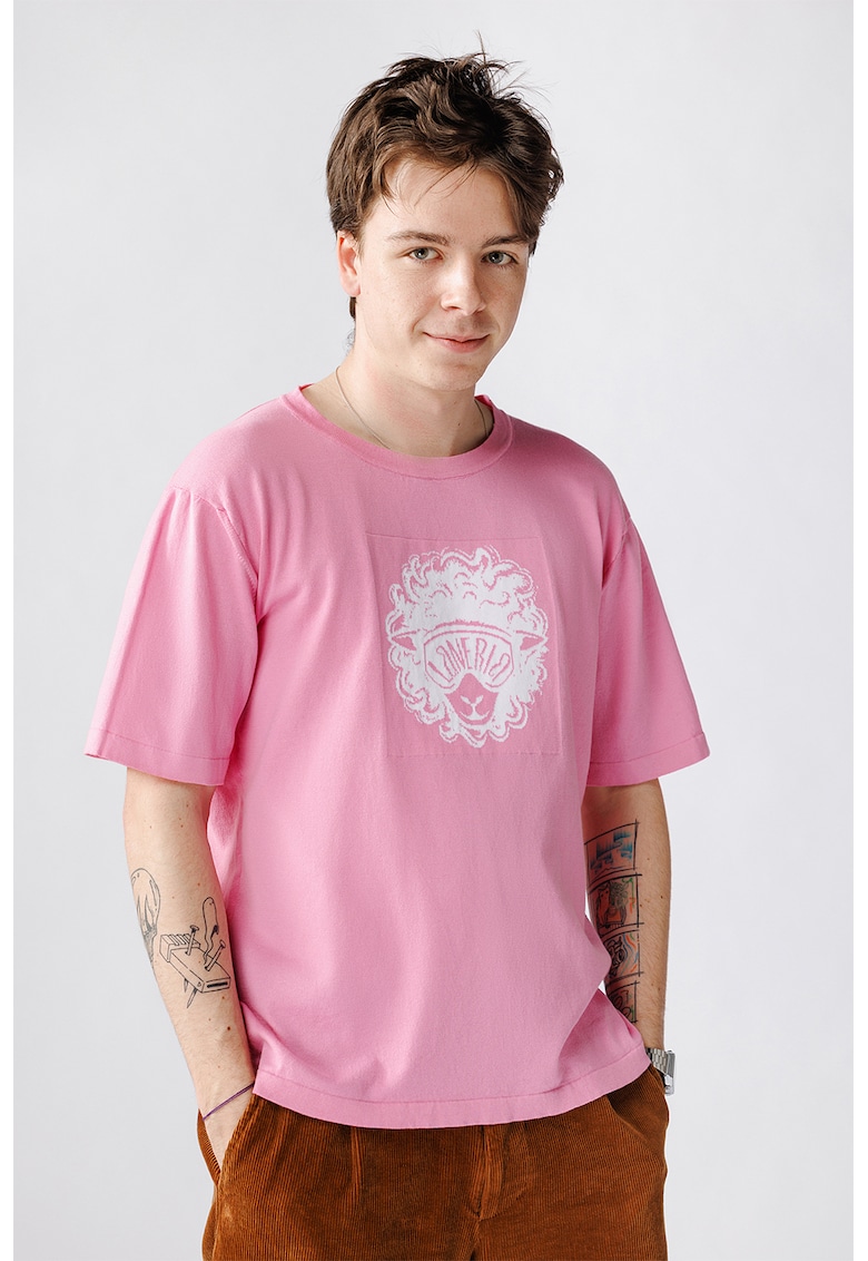 Tricou unisex cu imprimeu Dolly - Roz
