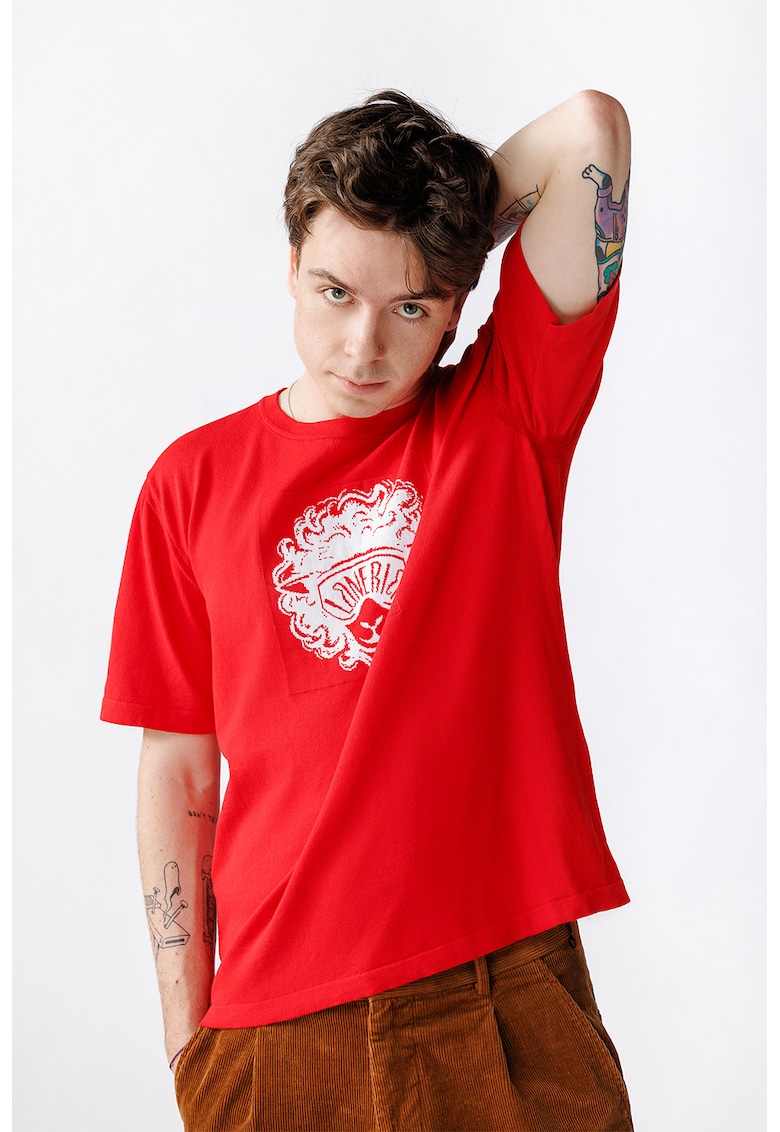Tricou unisex cu imprimeu Dolly - Rosu