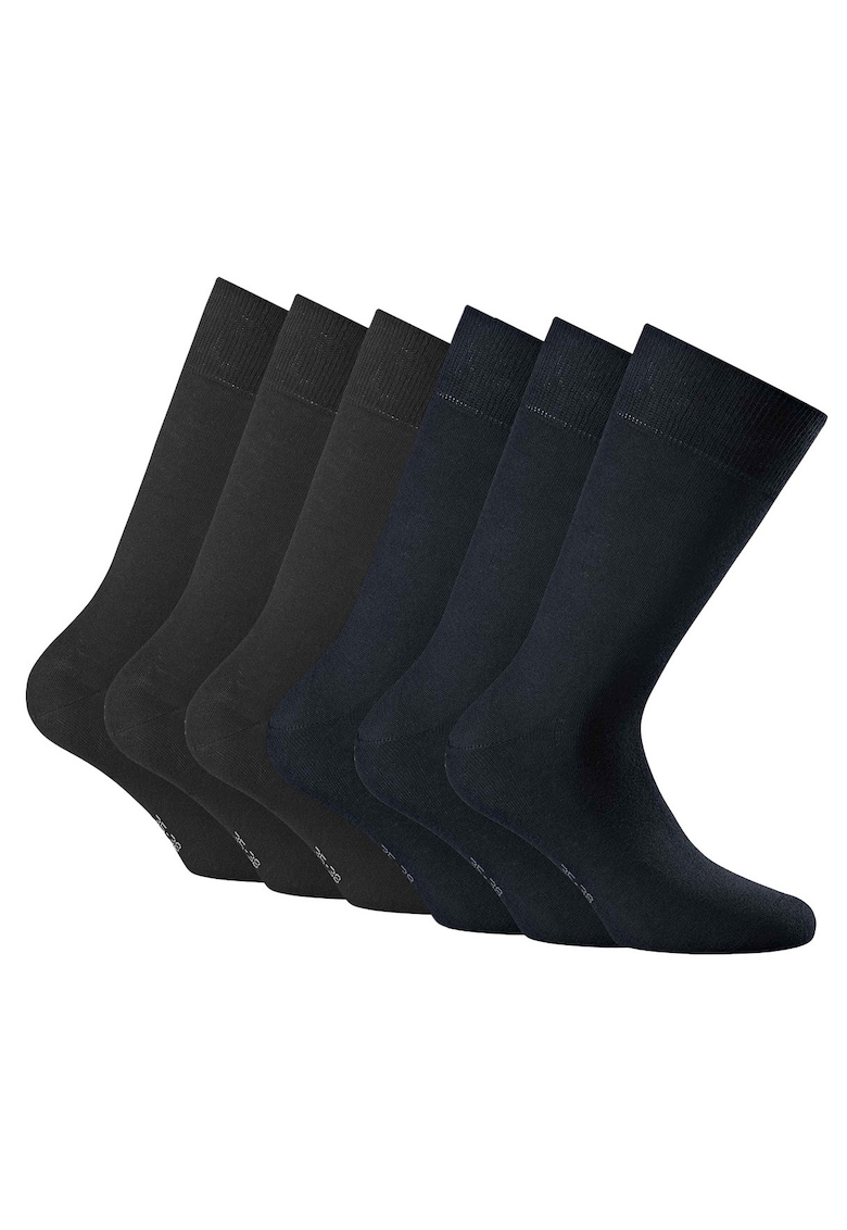 Rohner - Set de sosete lungi unisex - 6 perechi - Gri antracit/Bleumarin