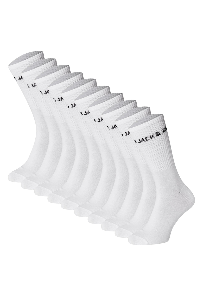 Set de sosete lungi - 10 perechi - Alb