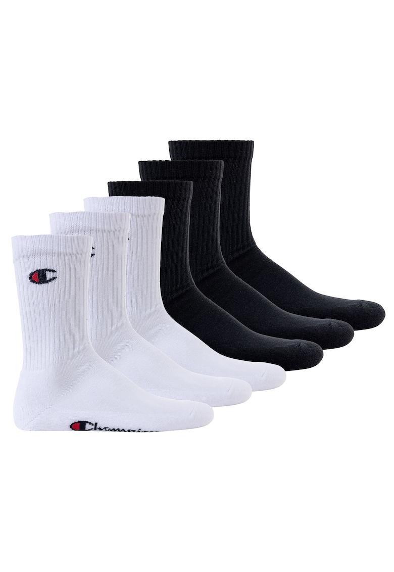 Set de sosete lungi unisex - 6 perechi - Alb/Negru