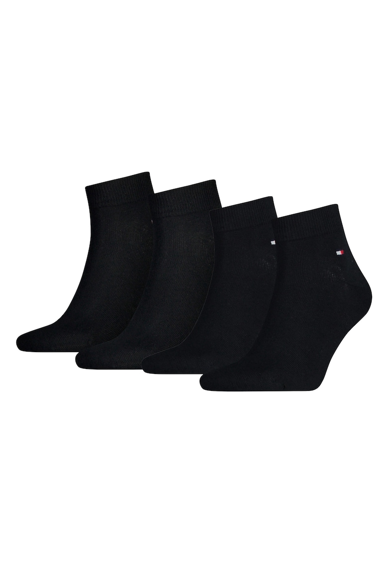 Set de sosete scurte cu logo discret 14171 - 4 perechi - Negru/Albastru inchis