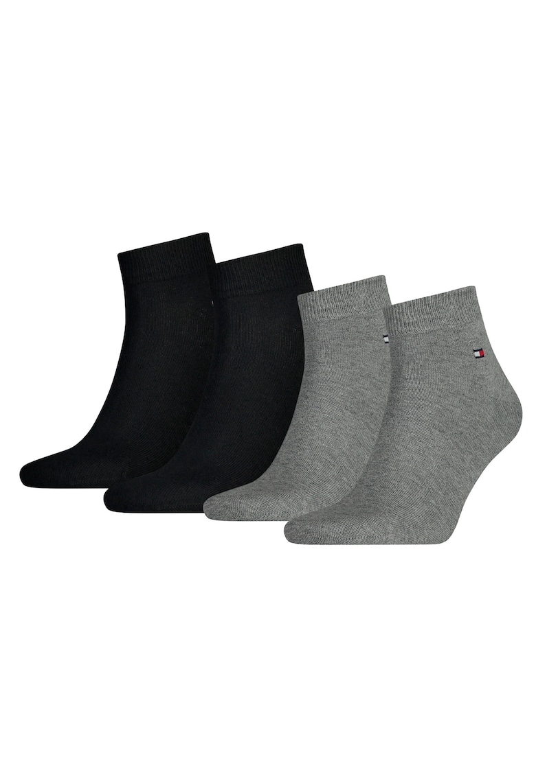 Set de sosete scurte cu logo discret 14171 - 4 perechi - Negru/Gri