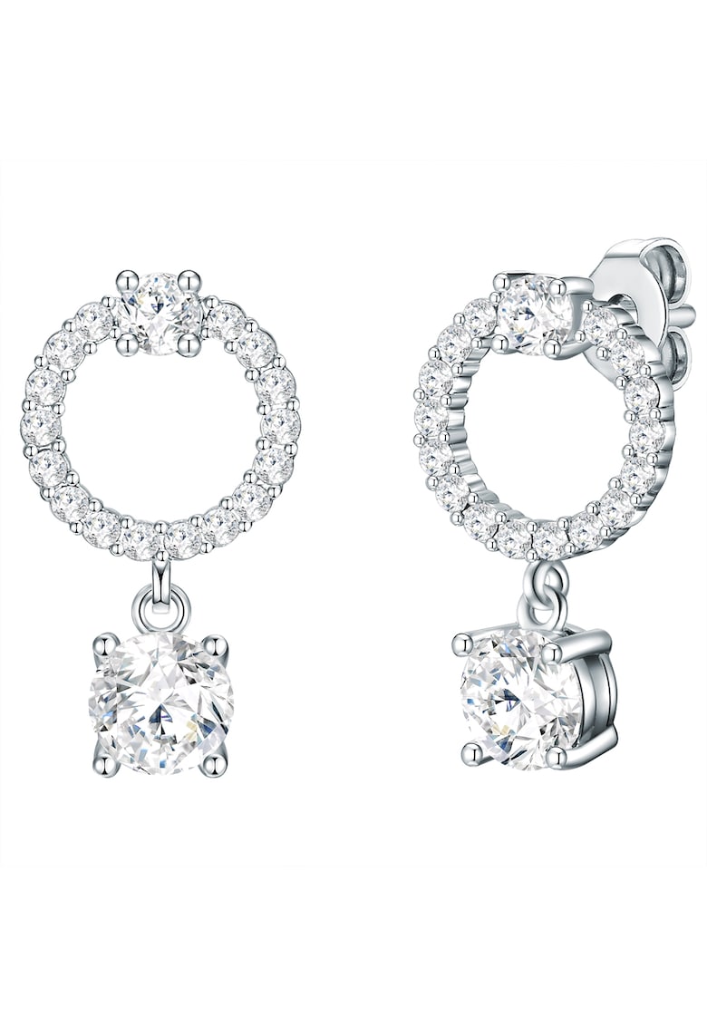 Cerei placati cu rodiu si decorati cu cristale Swarovski - Argintiu