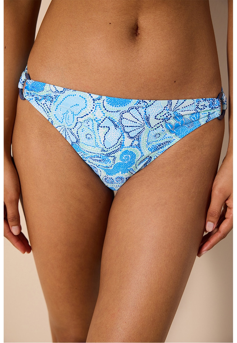 Slip cu imprimeu tropical - Alb/Albastru deschis