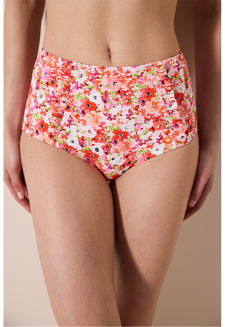Slip cu model floral - Rosu/Alb/Roz