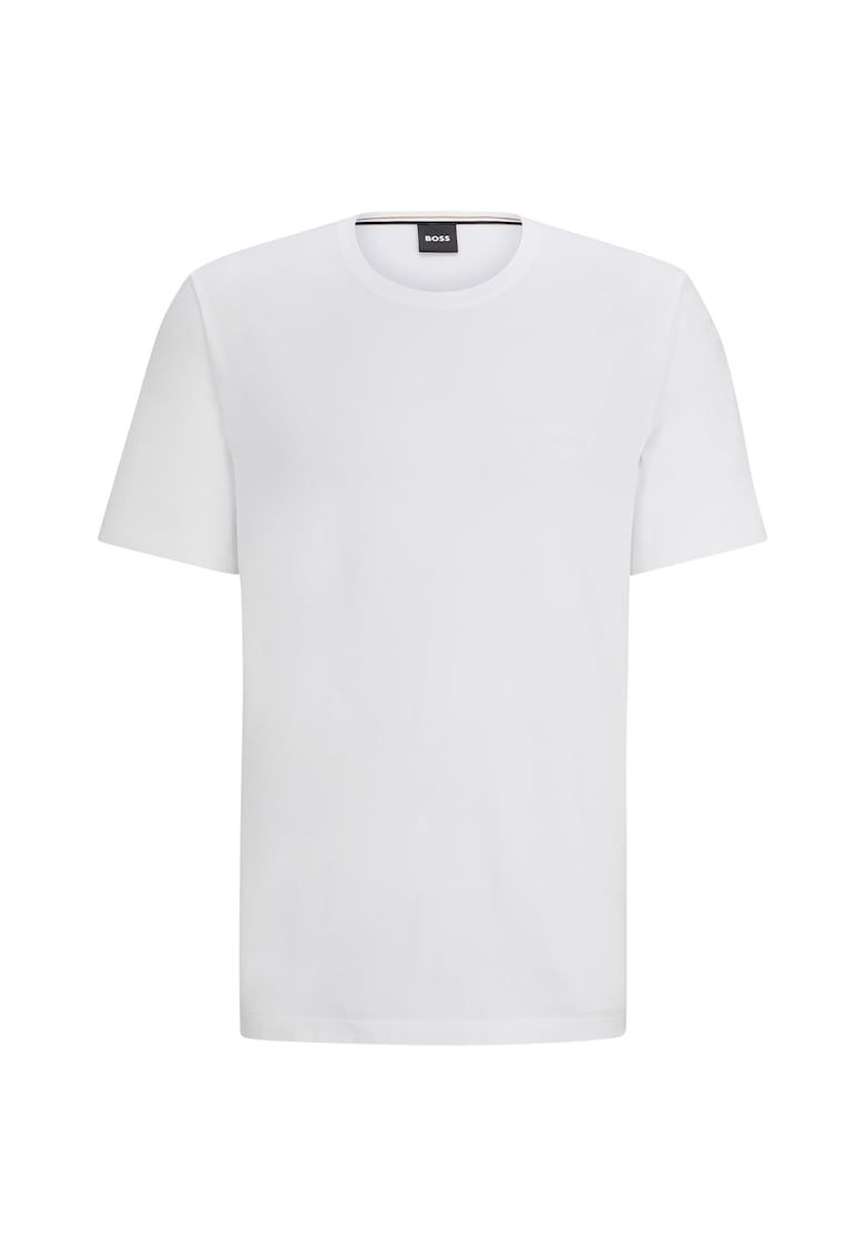 Tricou din amestec de bumbac cu logo - Alb