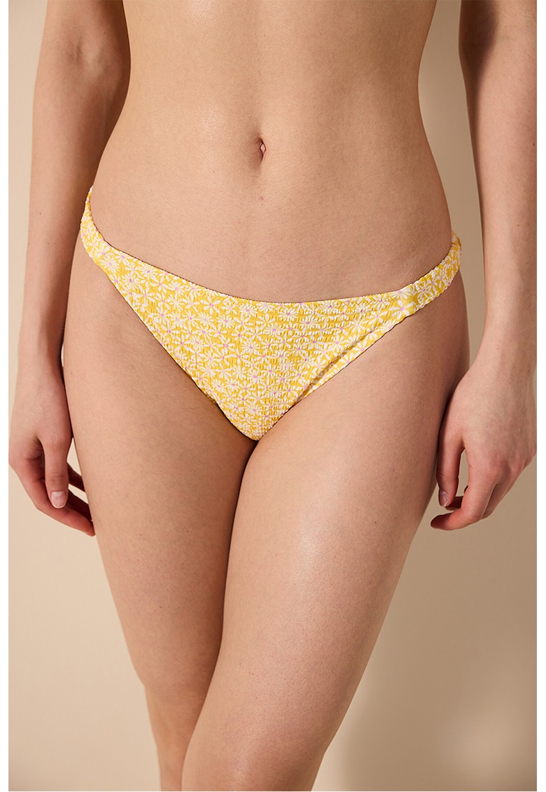 Slip cu imprimeu floral - Alb/Galben/Violet