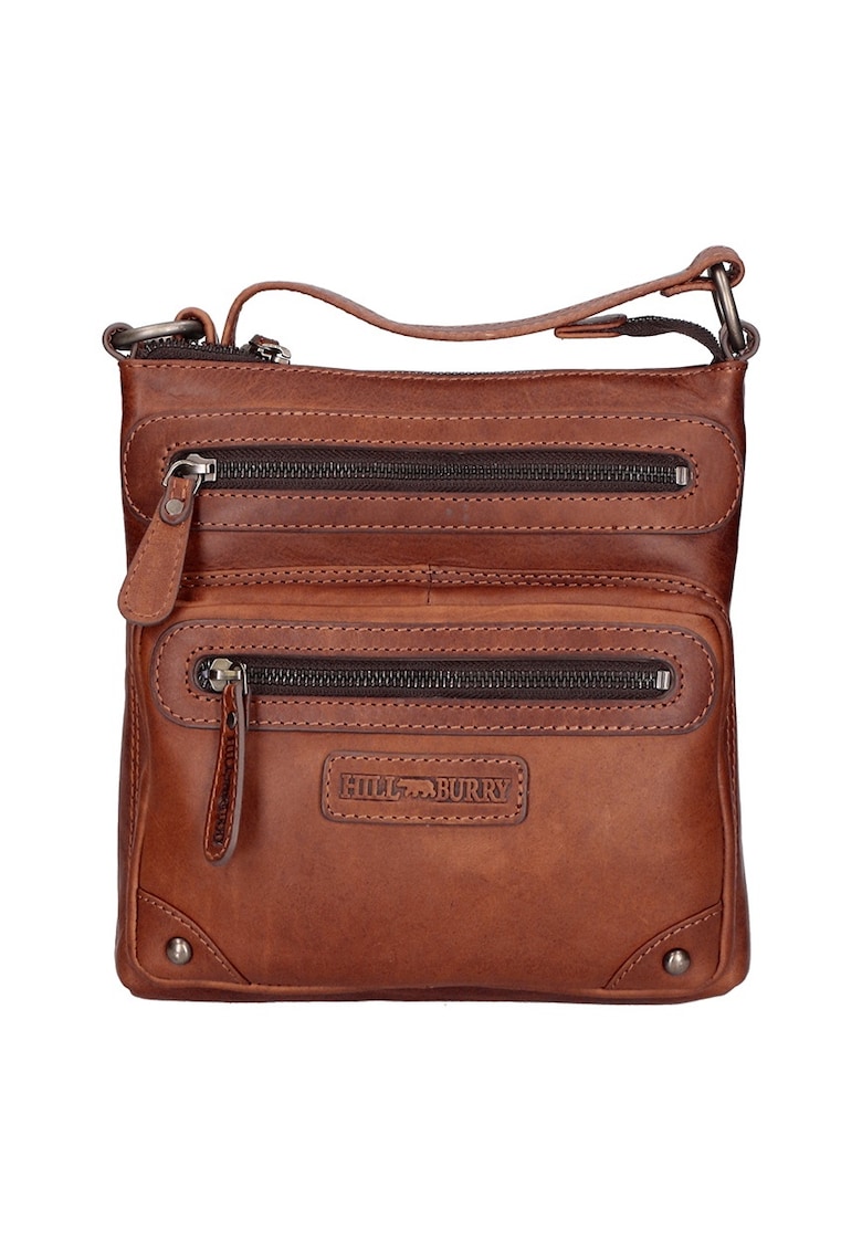 Geanta crossbody de piele - Maro inchis