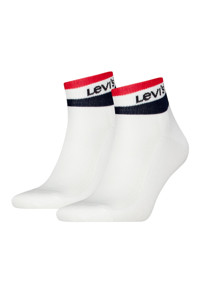 Set de sosete scurte unisex - 2 perechi - Rosu/Alb/Negru